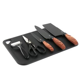 Oster 6-Piece Black Stainless Steel Cutlery Set with Cutting Board, Peeler, and Shears Oster 6-Piece Black Stainless Steel Cutlery Set with Cutting Board, Peeler, and Shears