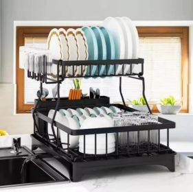 Detachable 2 Tier Dish Drying Rack with Drainboard, Rustproof Metal Dish Rack for Kitchen Countertop Detachable 2 Tier Dish Drying Rack with Drainboard, Rustproof Metal Dish Rack for Kitchen Countertop